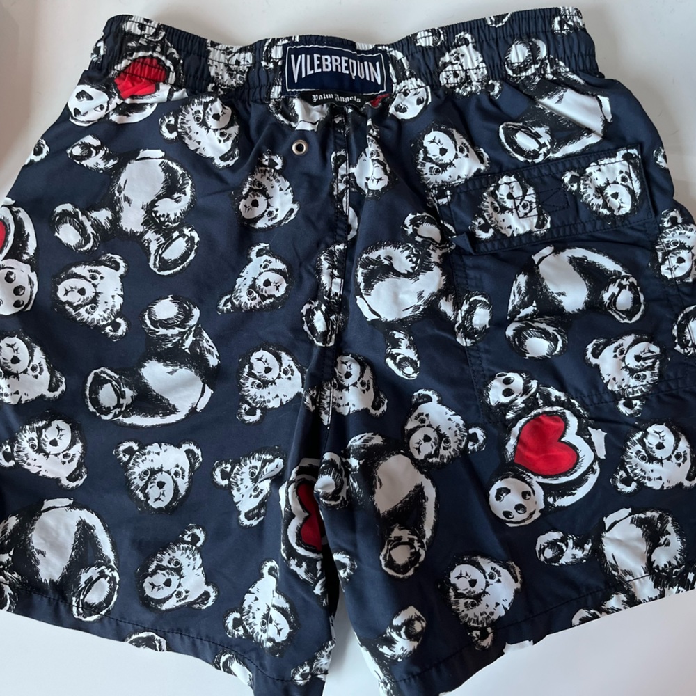Palm Angels X vilebrequin collab swim trunks.